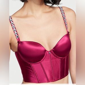 Victoria’s Secret Dream Angels Bejeweled Strap Satin Corset Top NWT